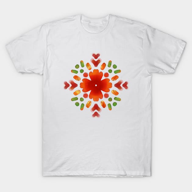 Minimal Floral Folk Artwork Phulkari Motif GC-127-05 T-Shirt by GraphicCharms